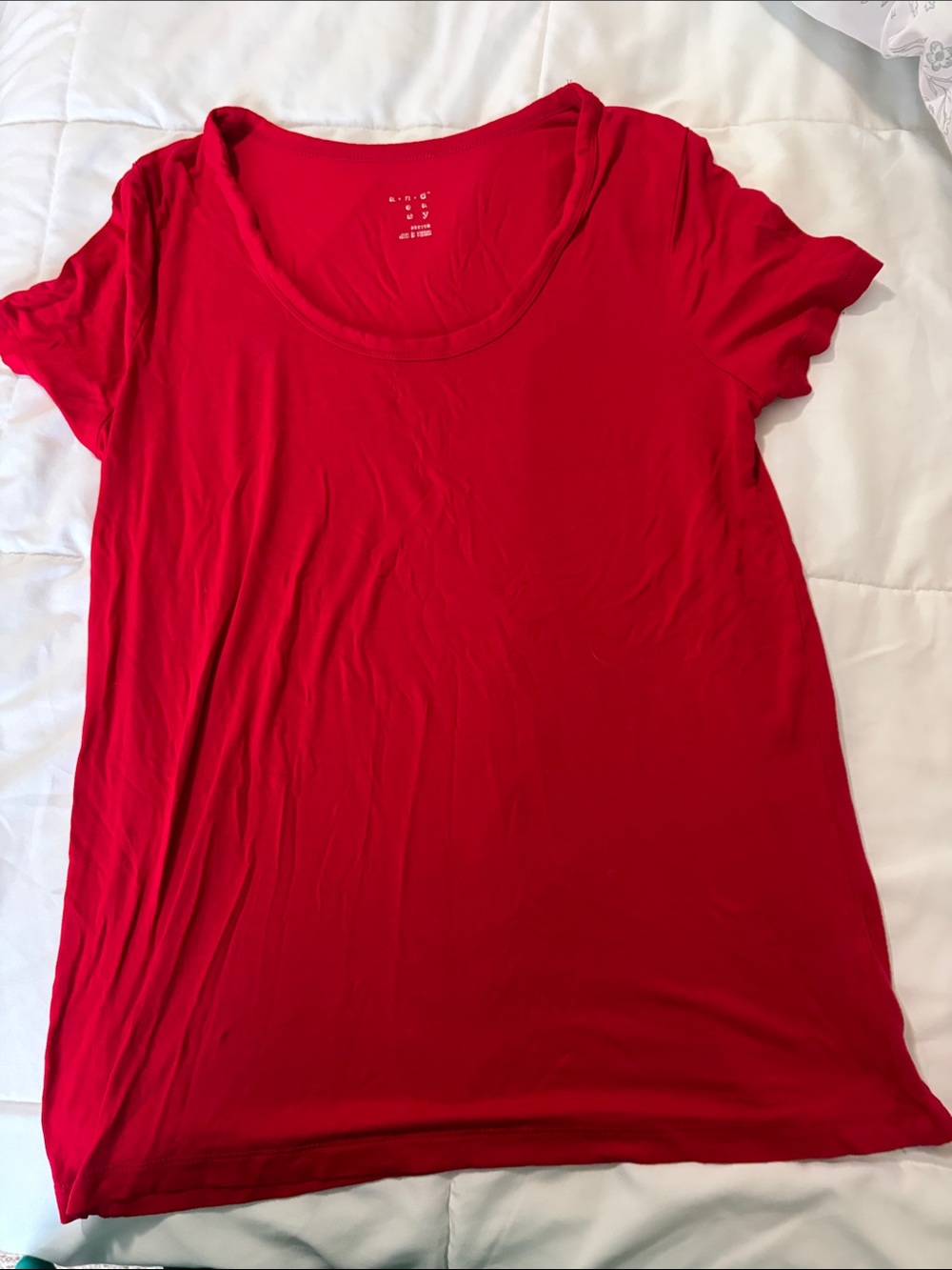 a new day Red Scoop Neck Short Sleeve Tee